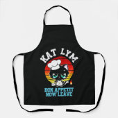 Kat Lym Sarcastic Chef Cat - Bon Appetit Now Leave エプロン (正面)