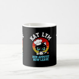 Kat Lym Sarcastic Chef Cat - Bon Appetit Now Leave コーヒーマグカップ