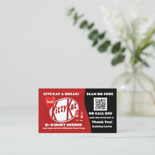 Kat Needs Kidney Business Card 名刺 (スタンド正面)
