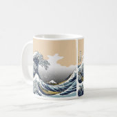 Katagawaを離れた素晴らしい波 コーヒーマグカップ (正面左)