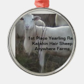 Katahinの毛のヒツジ メタルオーナメント (正面)