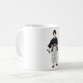 Katanaの剣を持つ日本のな武士の戦士 コーヒーマグカップ (正面左)