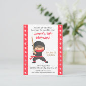 Katanaの子供の誕生日のパーティの招待状を持つ忍者 招待状 (スタンド正面)