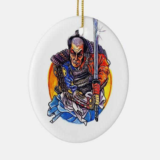 Katanaクールな漫画の入れ墨の記号の日本の武士 セラミックオーナメント (右)