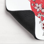 Katana cherry blossom fox mask マウスパッド (コーナー)