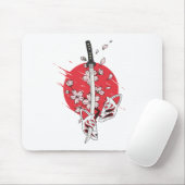Katana cherry blossom fox mask マウスパッド (マウス)