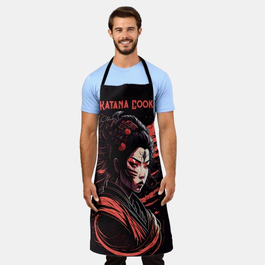 Katana Cook エプロン (着用した状態)