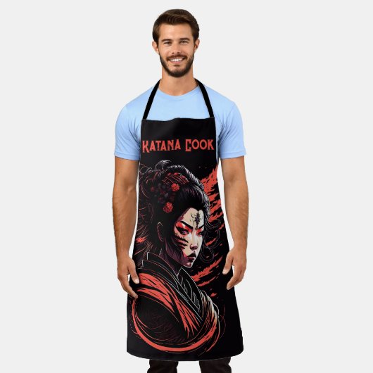 Katana Cook エプロン (着用した状態)
