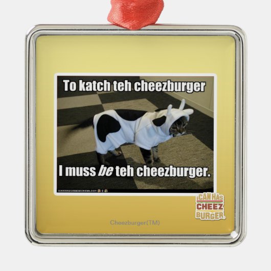 katchにcheezburger メタルオーナメント (正面)