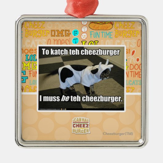 katchにcheezburger メタルオーナメント (正面)