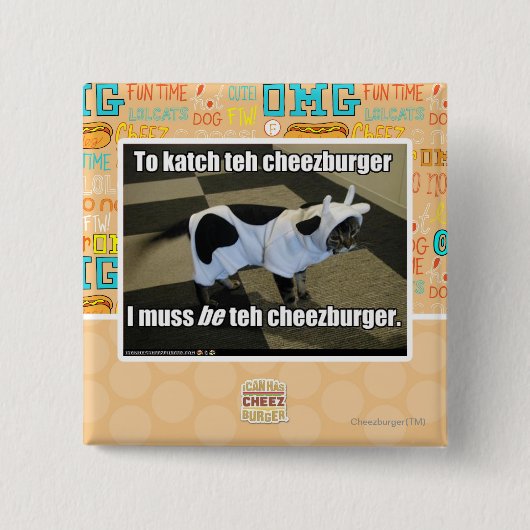 katchにcheezburger 缶バッジ (正面)