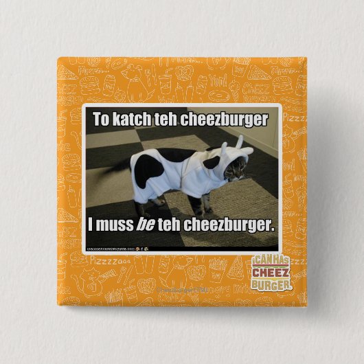 katchにcheezburger 缶バッジ (正面)