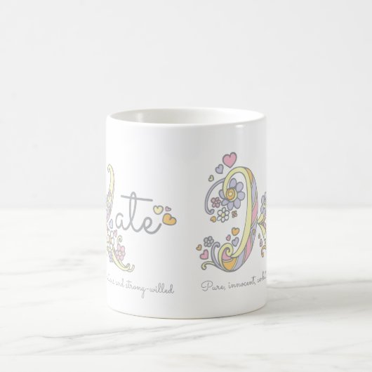 Kateの手紙Kの一流の意味モノグラムのマグ コーヒーマグカップ (中央)