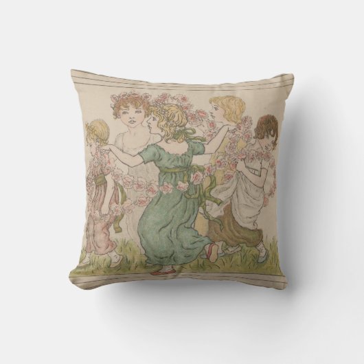 Kate Greenawayによるアンティークバレンタインカード(1880年頃) クッション (正面)