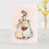 Kate Greenaway: 姉妹 カード (黄色い花)