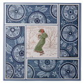 Kate Greenaway Winter for T&R Boote Repro 1880s タイル (正面)