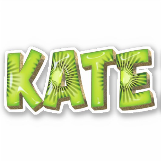 Kate Name Kiwi Design Aufkleber Sticker シール (正面)