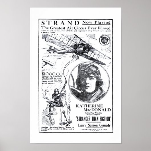 Katherine MacDonald 1921ヴィンテージ映画の広告ポスター ポスター (正面)