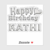 Kathi Happy Birthday silver Aufkleber Sticker シール (シート)