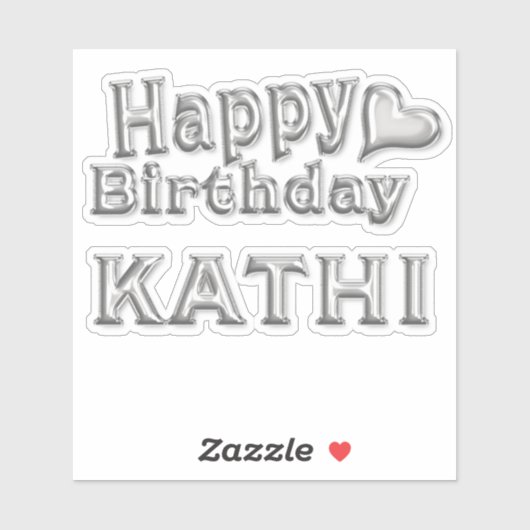 Kathi Happy Birthday silver Aufkleber Sticker シール (シート)
