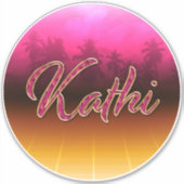 Kathi Vorname Name golden pink Aufkleber Sticker シール (正面)