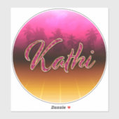 Kathi Vorname Name golden pink Aufkleber Sticker シール (シート)