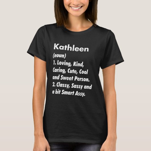 Kathleen定義パーソナライズされたおもしろい誕生日ID Tシャツ (正面)