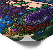 "Kathleen" Mermaid Jellyfish Ocean Seahorse Fairy ポスター (角)