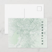 Kathmandu City Nepal Map Minimal Postcard ポストカード (正面/裏面)
