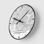 Kathmandu Clock City Line Art ラウンド壁時計 (傾斜)