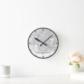 Kathmandu Clock City Line Art ラウンド壁時計 (ホーム)