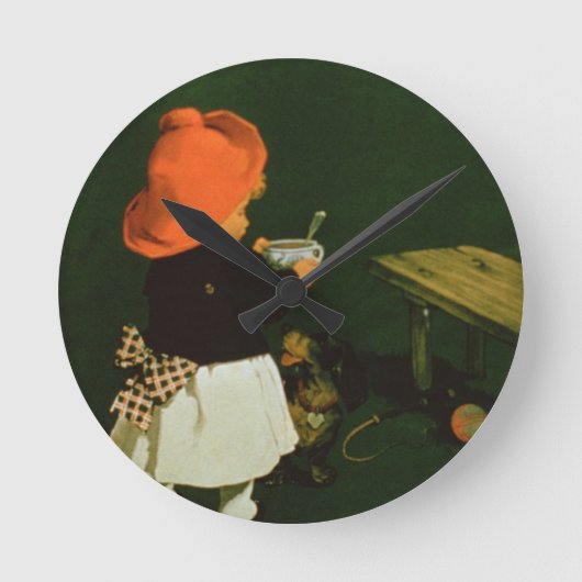 「KathreinerのモルトCoffeeのためのポスター広告 ラウンド壁時計 (正面)