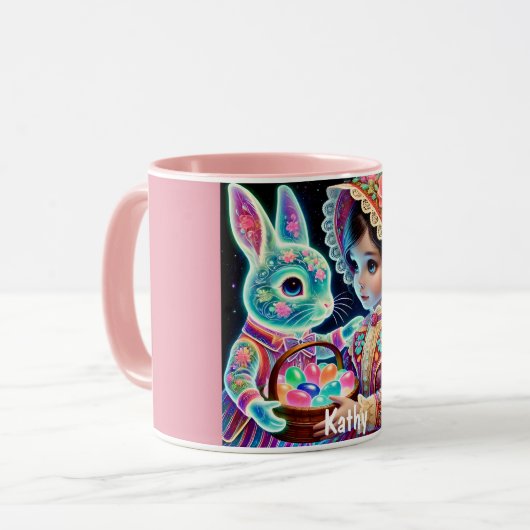 KATHY ~ヴィンテージガールエッグバニー~ Mug マグカップ (正面左)