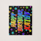 「KATHY」名、おもしろい「ハッピーバースデー」 ジグソーパズル (縦)