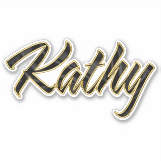 Kathy black gold Lettering Aufkleber Sticker シール (正面)