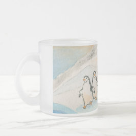 Kathy Faggellaのペンギンの散歩 フロストグラスマグカップ