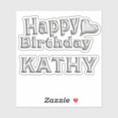 Kathy Happy Birthday silver Aufkleber Sticker シール (シート)