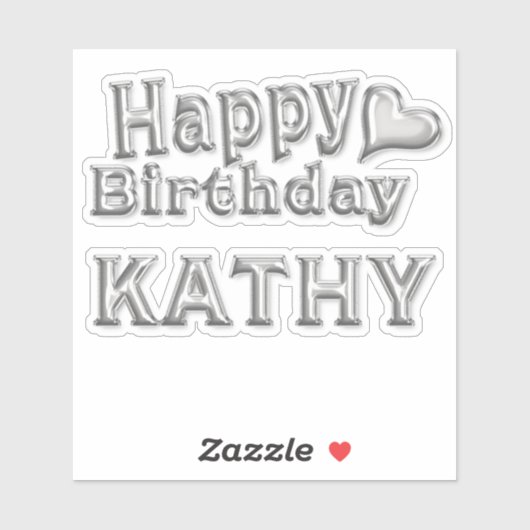 Kathy Happy Birthday silver Aufkleber Sticker シール (シート)