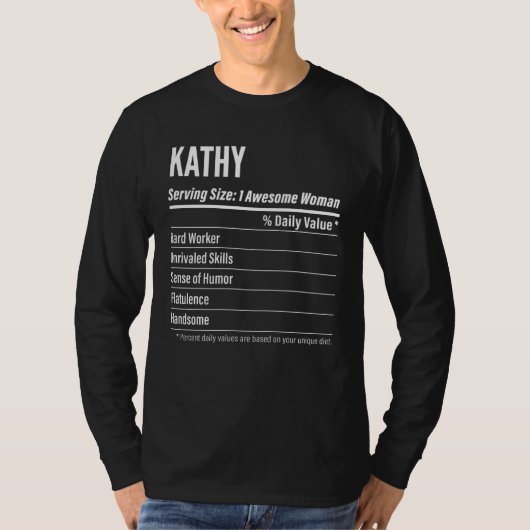 Kathy  Nutritional Facts Serving Size Calories Tシャツ (正面)