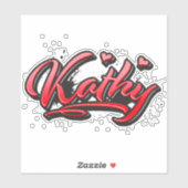 Kathy red Heart Graffiti Aufkleber Sticker シール (シート)