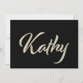 Kathy white gold Handwriting Karte カード (正面)