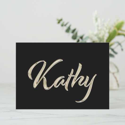 Kathy white gold Handwriting Karte カード (スタンド正面)
