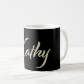 Kathy white gold Handwriting Tasse Kaffeetasse コーヒーマグカップ (正面右)