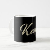Kathy white gold Handwriting Tasse Kaffeetasse コーヒーマグカップ (正面左)