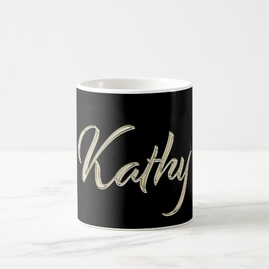 Kathy white gold Handwriting Tasse Kaffeetasse コーヒーマグカップ (中央)