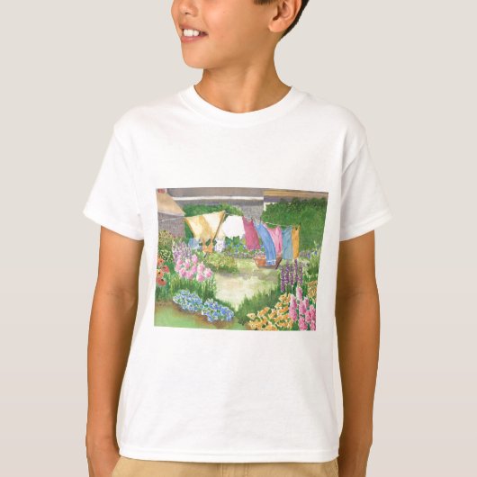 Kathy'sランドリーon Monhegan Kids teeshirt Tシャツ (正面)