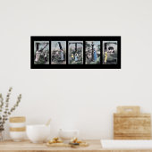 KATIEヴィンテージアルファベットレター名アート ポスター (キッチン)