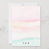 Katie – 水彩パステル日付を保存結婚する 招待状 (裏面)