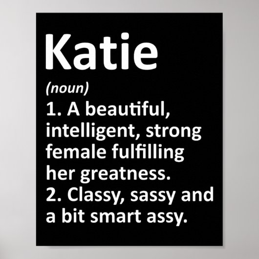 Katie Definition Personalized Name Funny Christmas ポスター (正面)