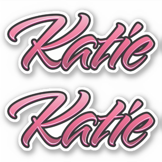 Katie faded pink Aufkleber Sticker Stickerset シール (正面)